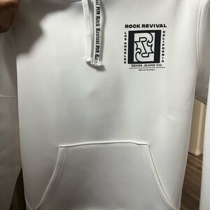 Rock Revival White Sweatshirt with Black Graphic